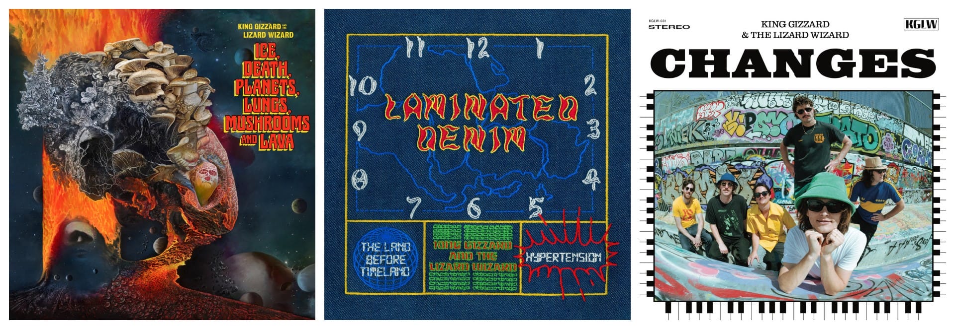 King Gizzard & the Lizard Wizard - Ice, Death, Planets, Lungs, Mushrooms and Lava | Laminated Denim | Changes